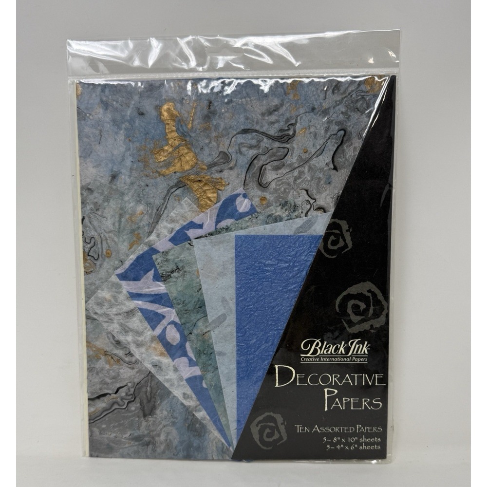 Black Ink Decorative Paper Pack - Blues IN-9907 - (5) 8x10" &  (5) 4x6" #2
